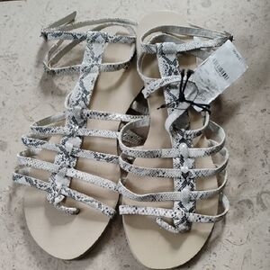 Express Snake Print Strappy Sandals